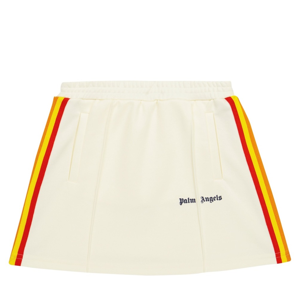 Palm Angels Ivory Skirt with Vibrant Stripes